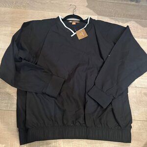 HARRITON MENS BLACK PULL ON JACKET LARGE NEW V NECK